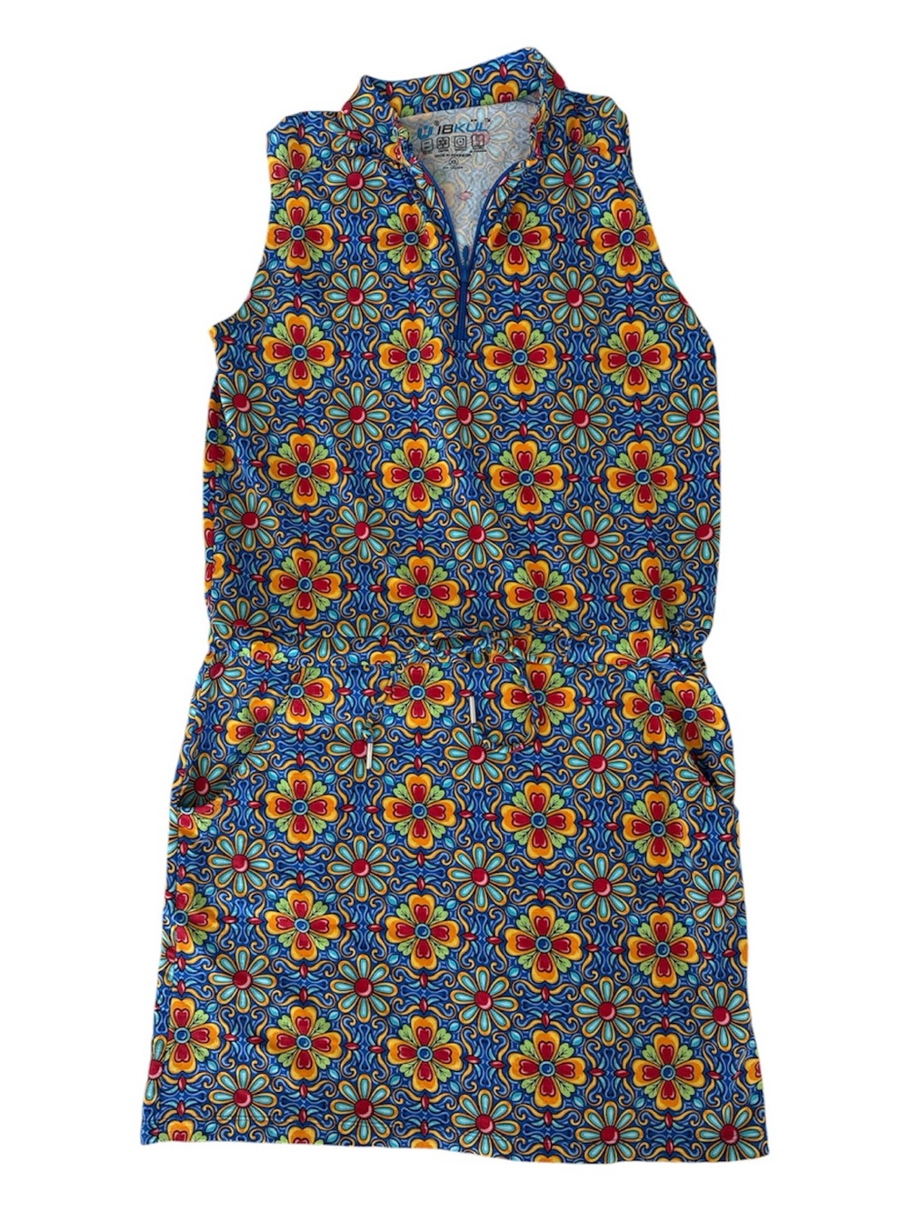 IBKUL Sleeveless Dress Size XS Drawstring Stretch Golf Tennis Pickleball EUC